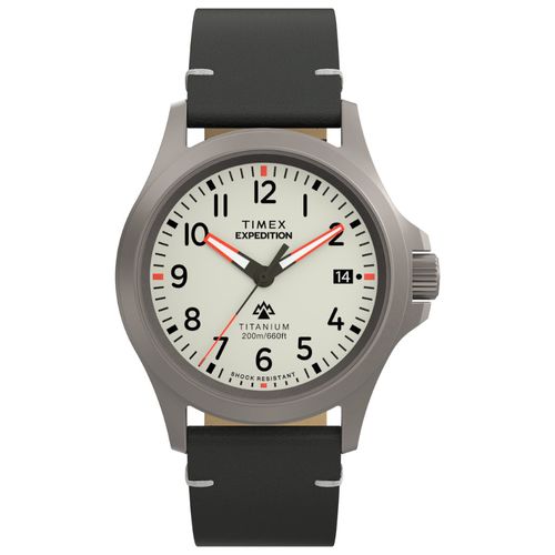 Relógio Expedition Titanium Couro Cinza