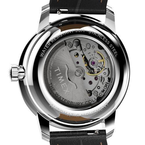 Relógio Automático Waterbury Metropolitan Couro Prata